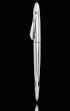 Stack of classic black and silver ballpoint pens with a subtle shine.