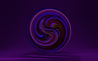a circular object with a purple background