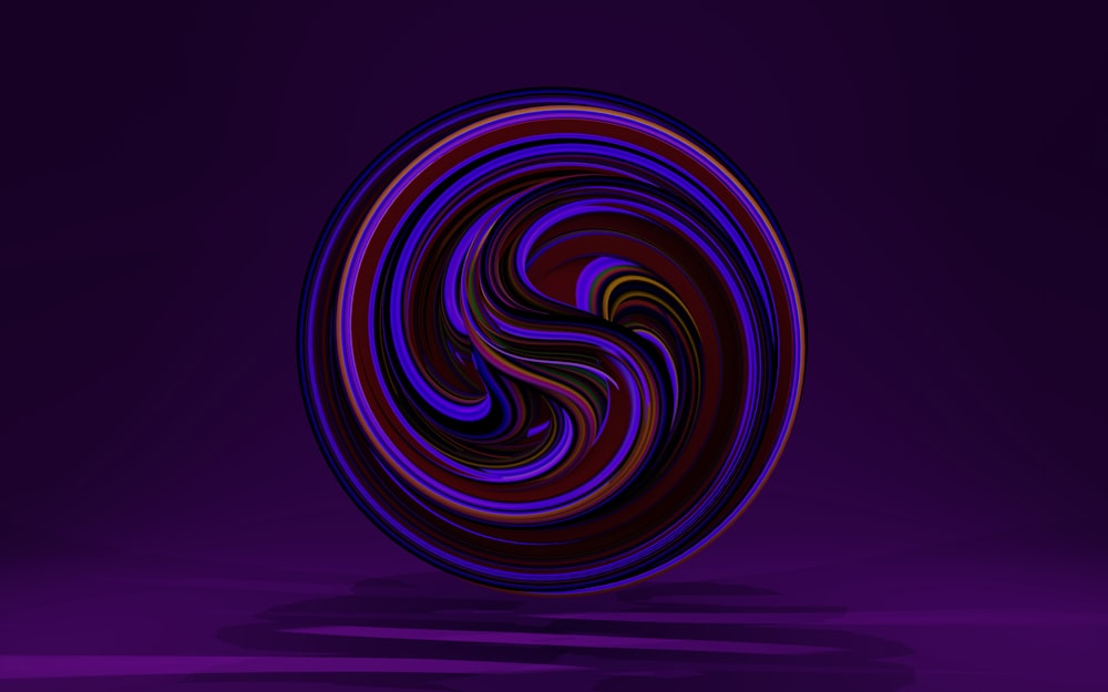 a circular object with a purple background