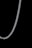 A silver chain with interlocking links displayed against a solid black background. The chain is curving slightly, creating a gentle arc.