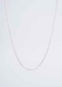 Close-up of a simple, elegant necklace displayed on a clean white background.