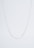A simple silver chain necklace displayed against a plain white background.