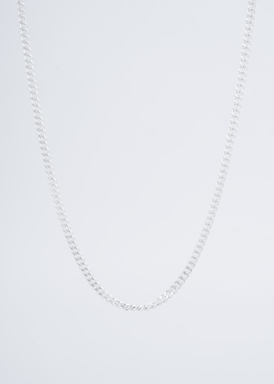 Close-up of a simple, elegant necklace displayed on a clean white background.