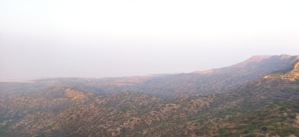 a view of a mountain range from a high point of view