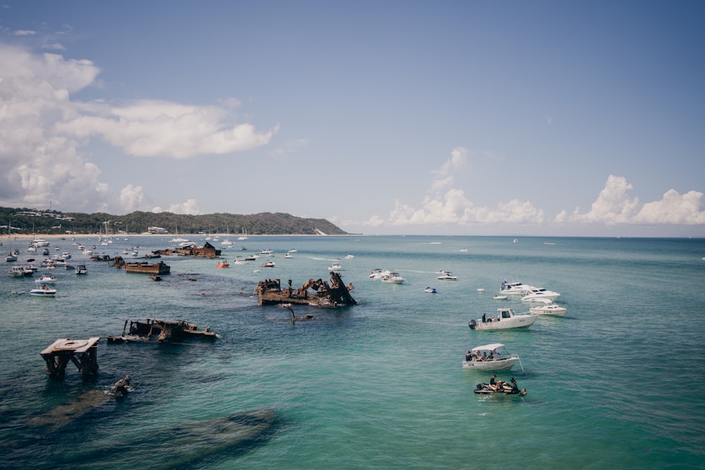 a bunch of boats that are in the water