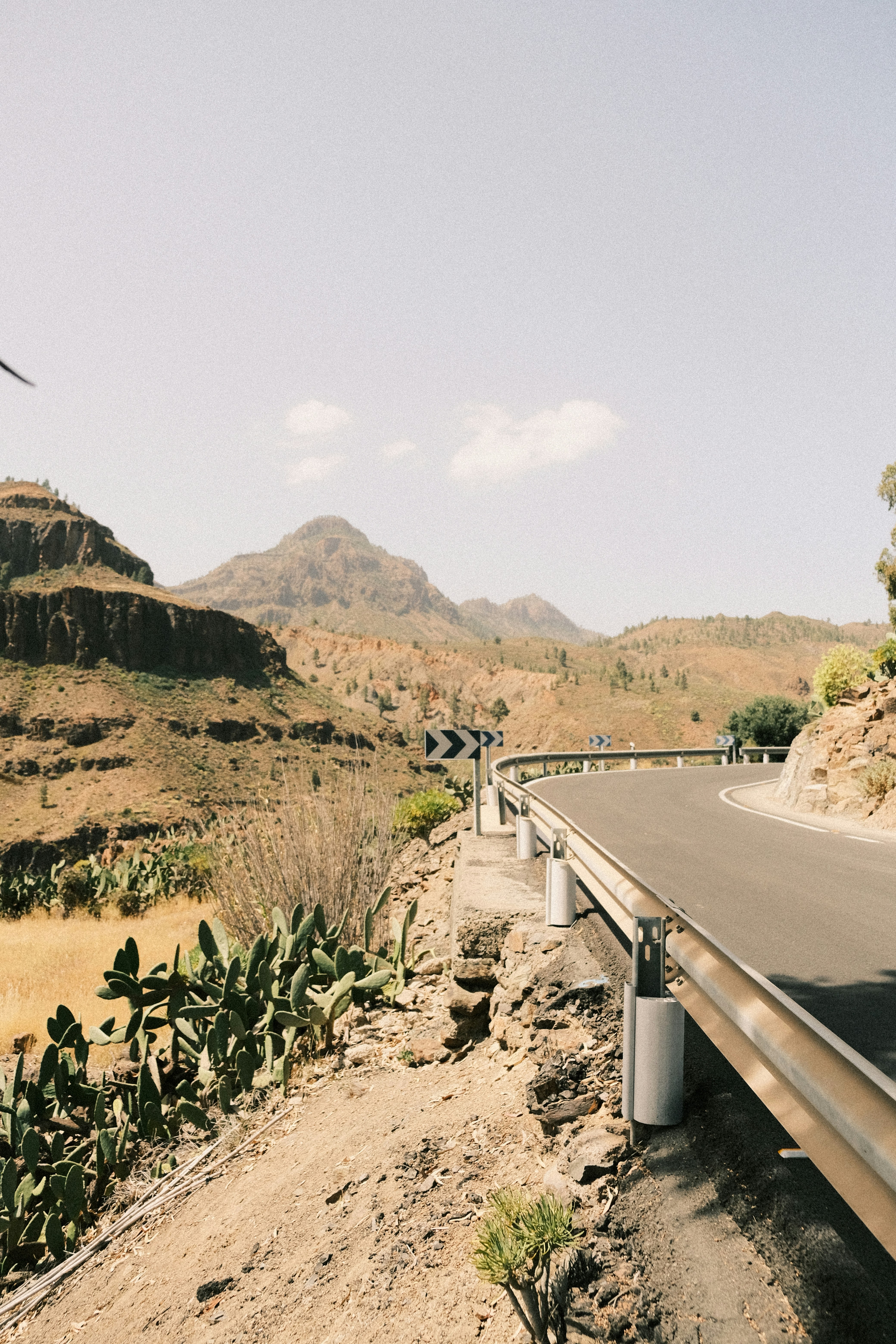 a road with a mountain in the background