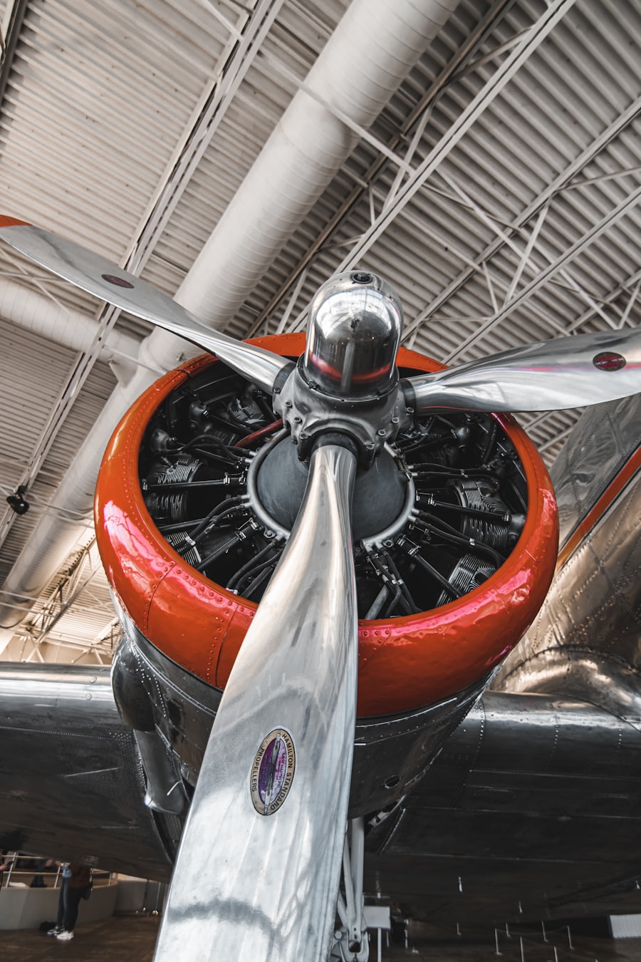 Sepia 1940s scene with boys and a propeller plane