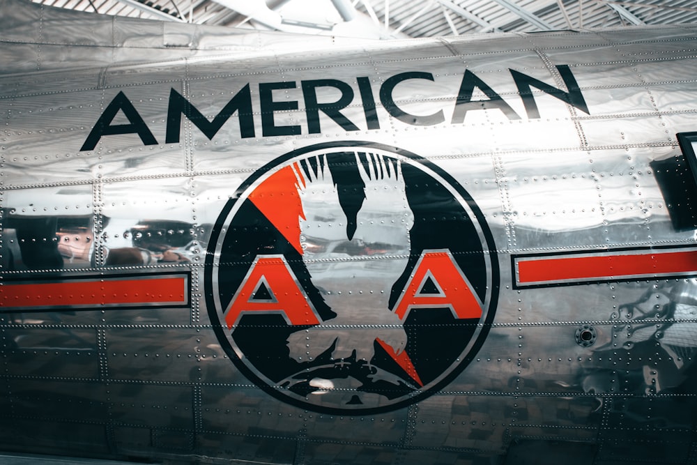 a close up of the american air force logo on the side of an airplane