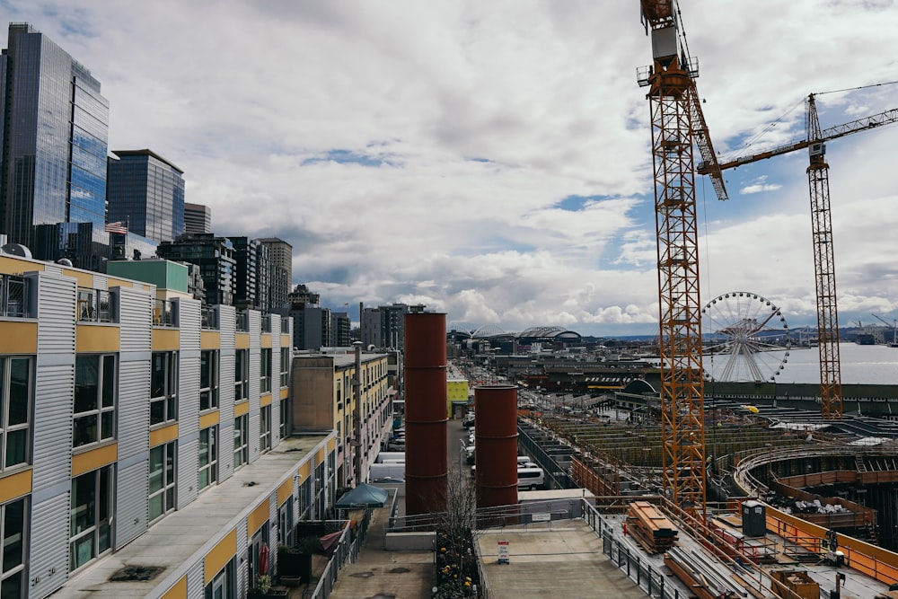 a crane that is standing in the air