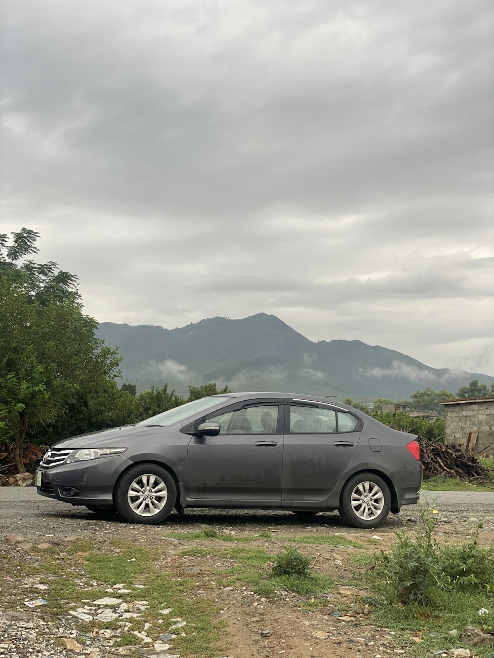 a car parked on the side of the road