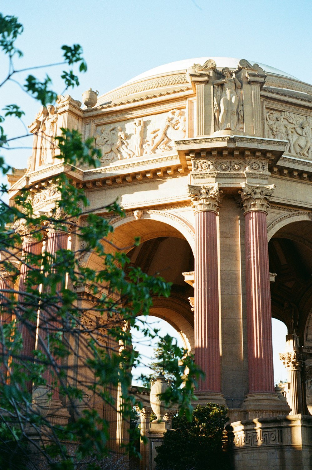 a large building with a clock on the front of it