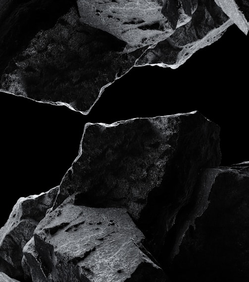 a black and white photo of some rocks