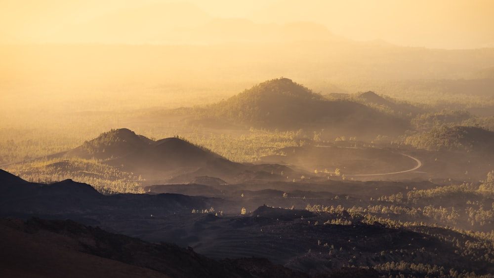 a view of a mountain range in the distance