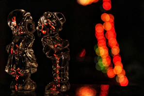 A romantic couple’s music box with elegant design and soft, glowing lights.