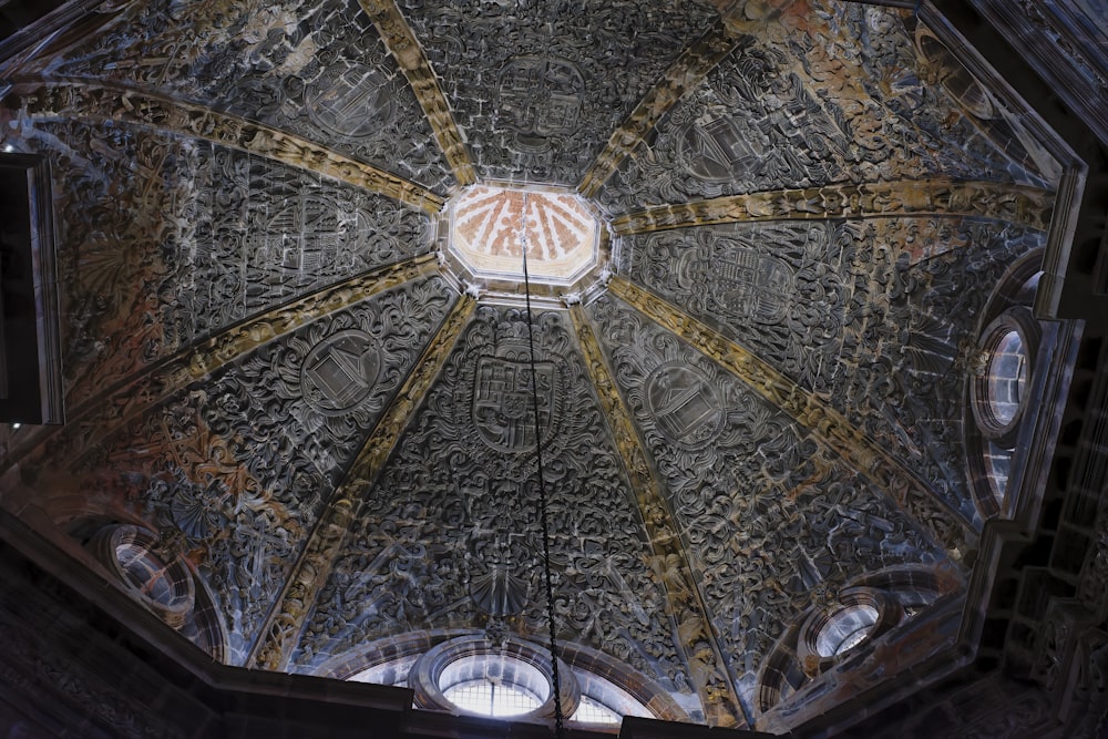 a view of the ceiling of a building