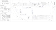 Architectural or urban planning layout with labeled sections and codes. It includes detailed dimensions, various structural elements, streets, and plot numbers. There are also annotations and technical notes.
