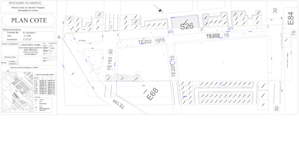 Plano del proyecto aprobado de parcelación y urbanización.