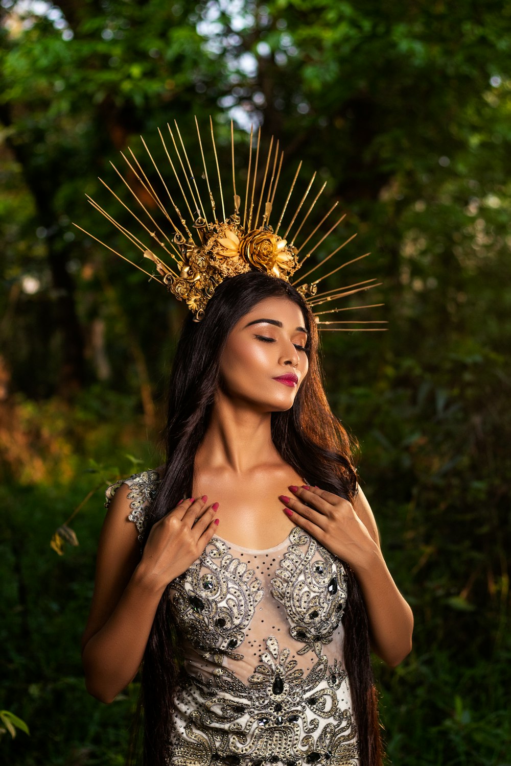 a woman with a crown on her head