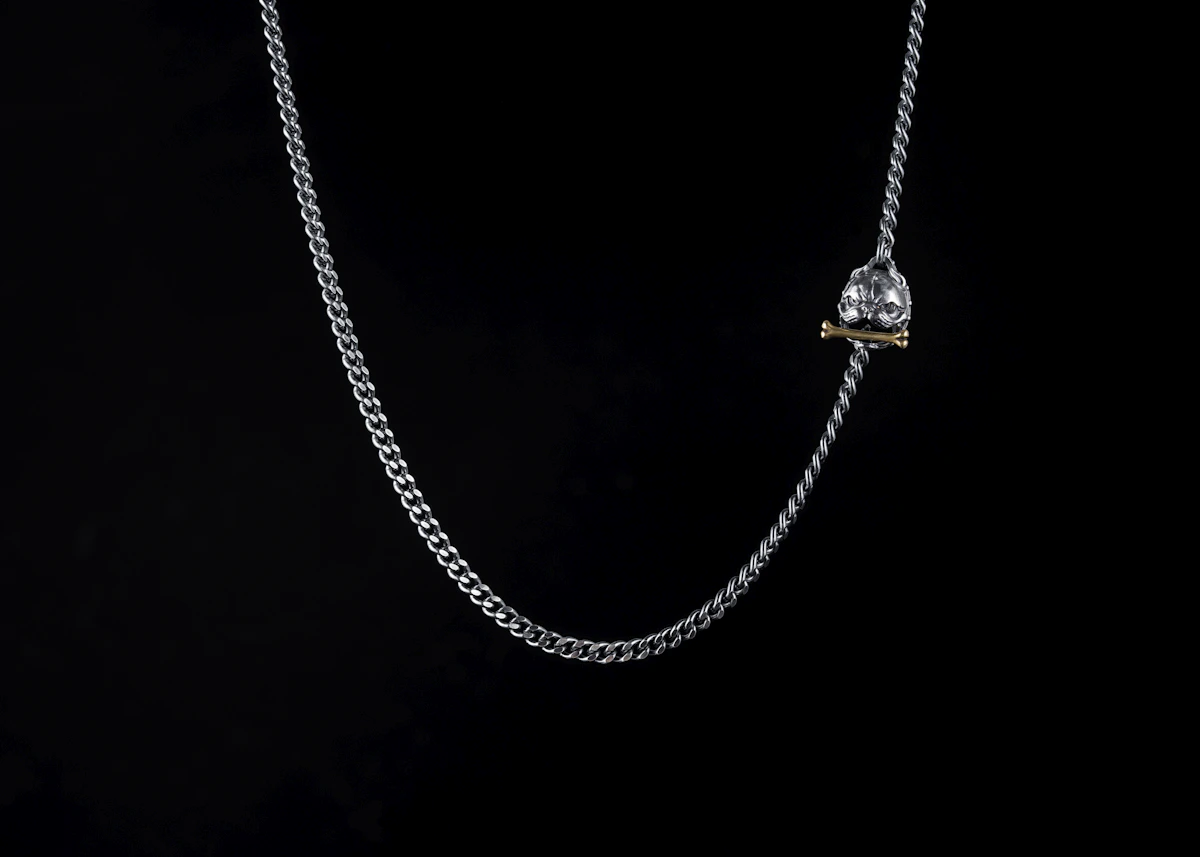 Luxury necklace on a black background