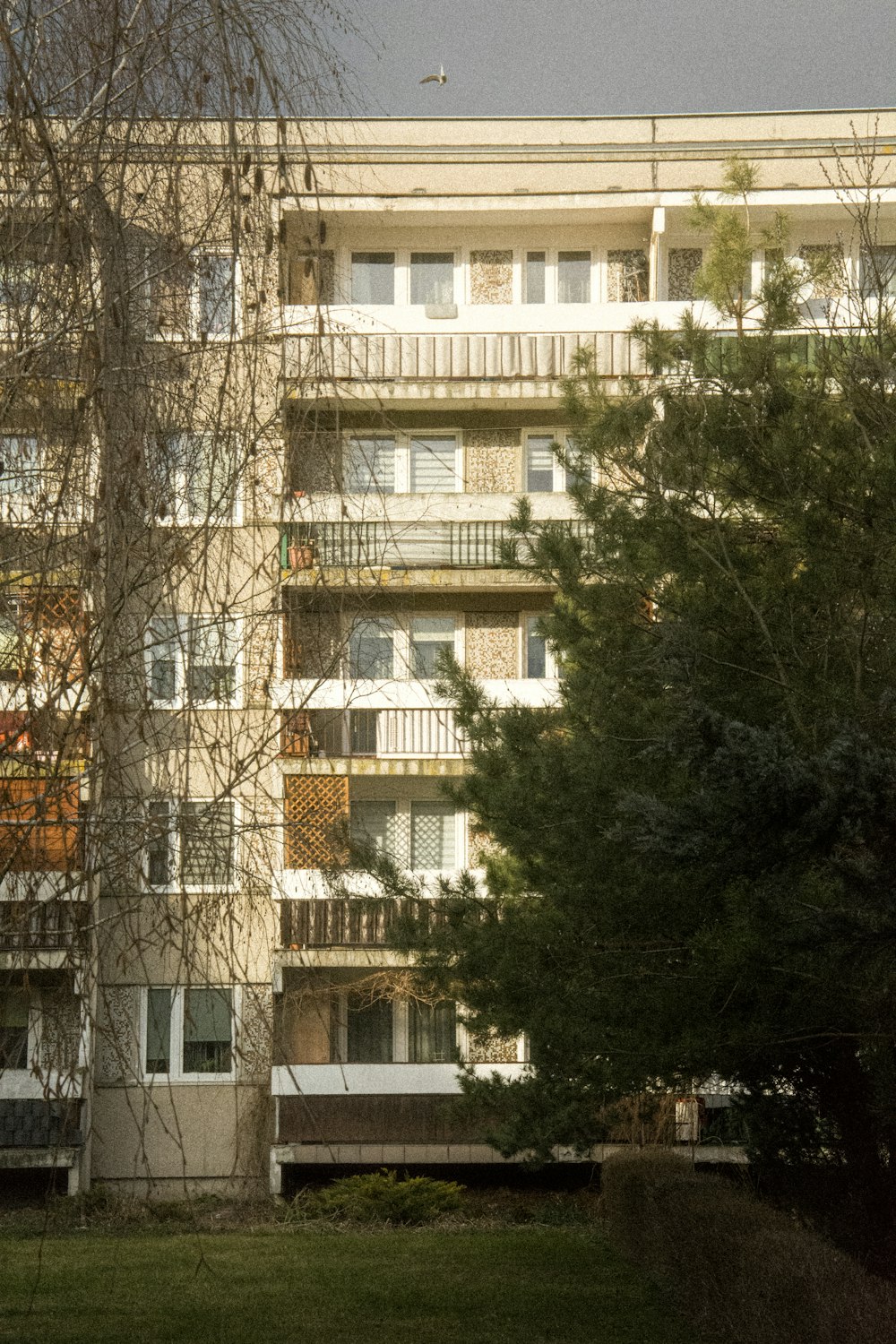 a tall building with balconies and balconies on the balconies