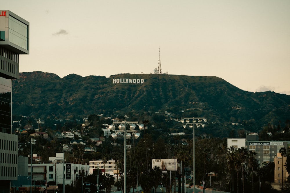 the hollywood sign is on top of a hill