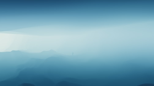 A serene image of a peaceful landscape with soft blue and violet tones.