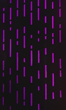 A dark-themed cyberpunk cityscape with neon green and purple glitch effects overlaying a holographic network grid.