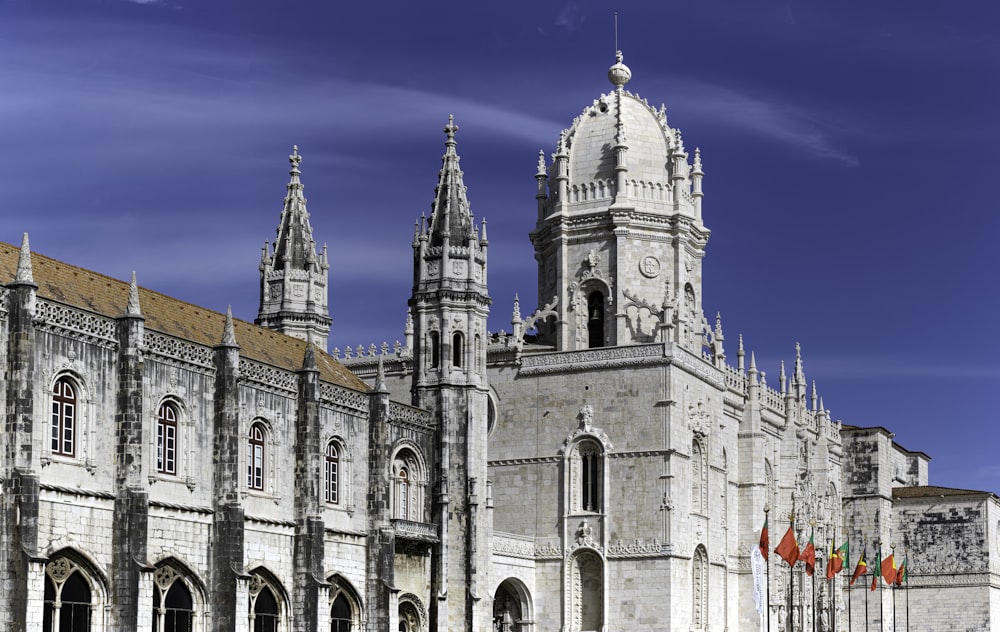 a large building with a clock on the front of it