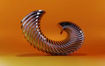 a metal spiral on an orange background