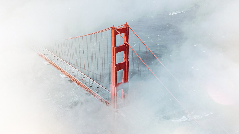 an aerial view of the golden gate bridge