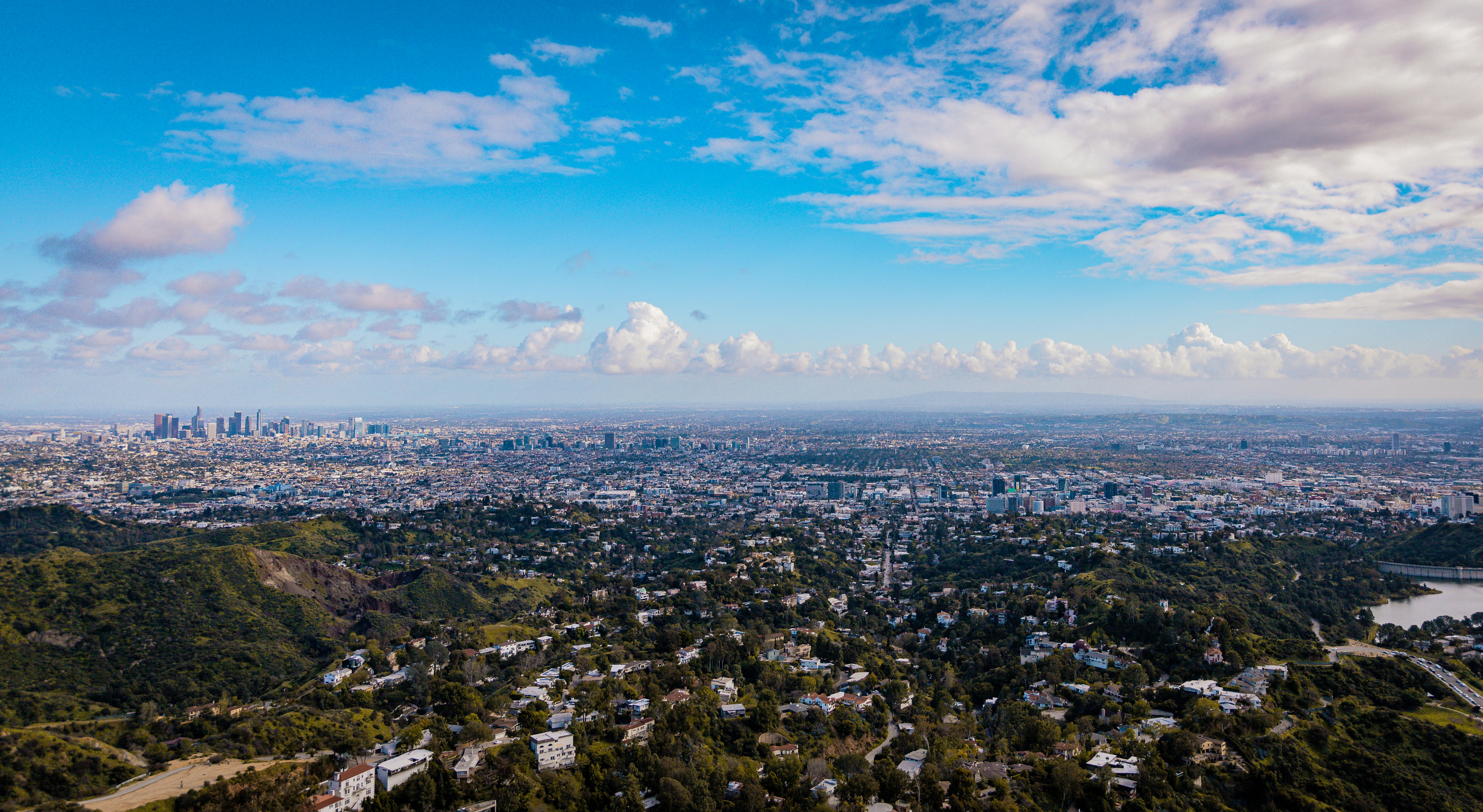 a view of a city from a high point of view, Los Angeles Skyline