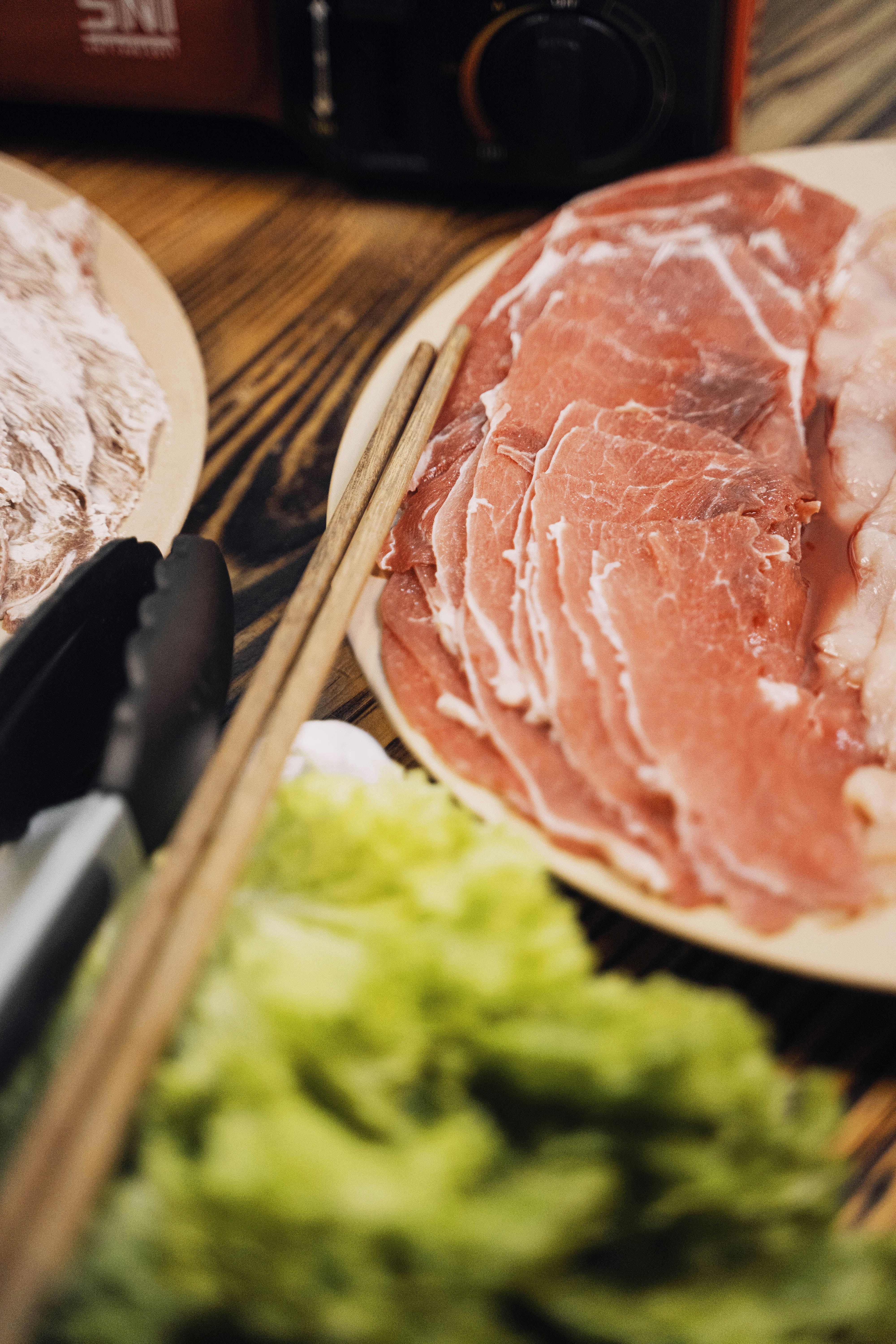 a couple of plates of food on a table