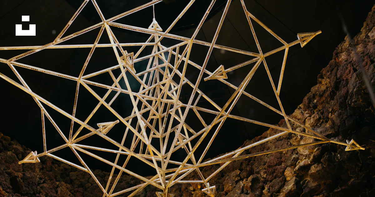 Structure With Sticks A structure made out of sticks sitting on top of a rock photo – Free ...