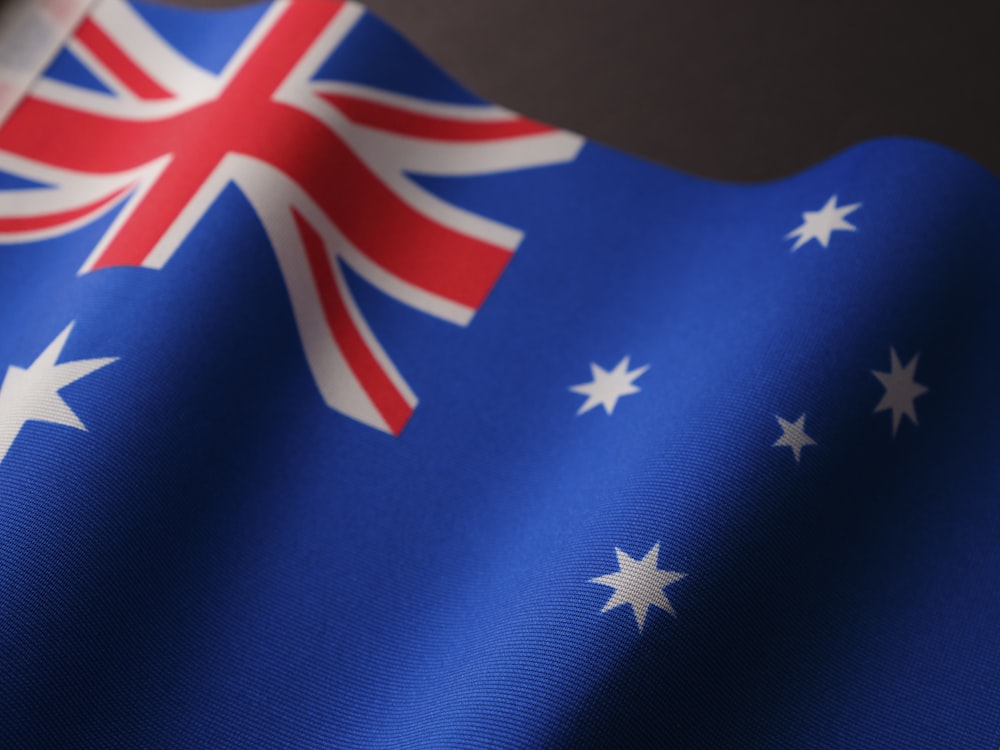 a close up of the flag of australia