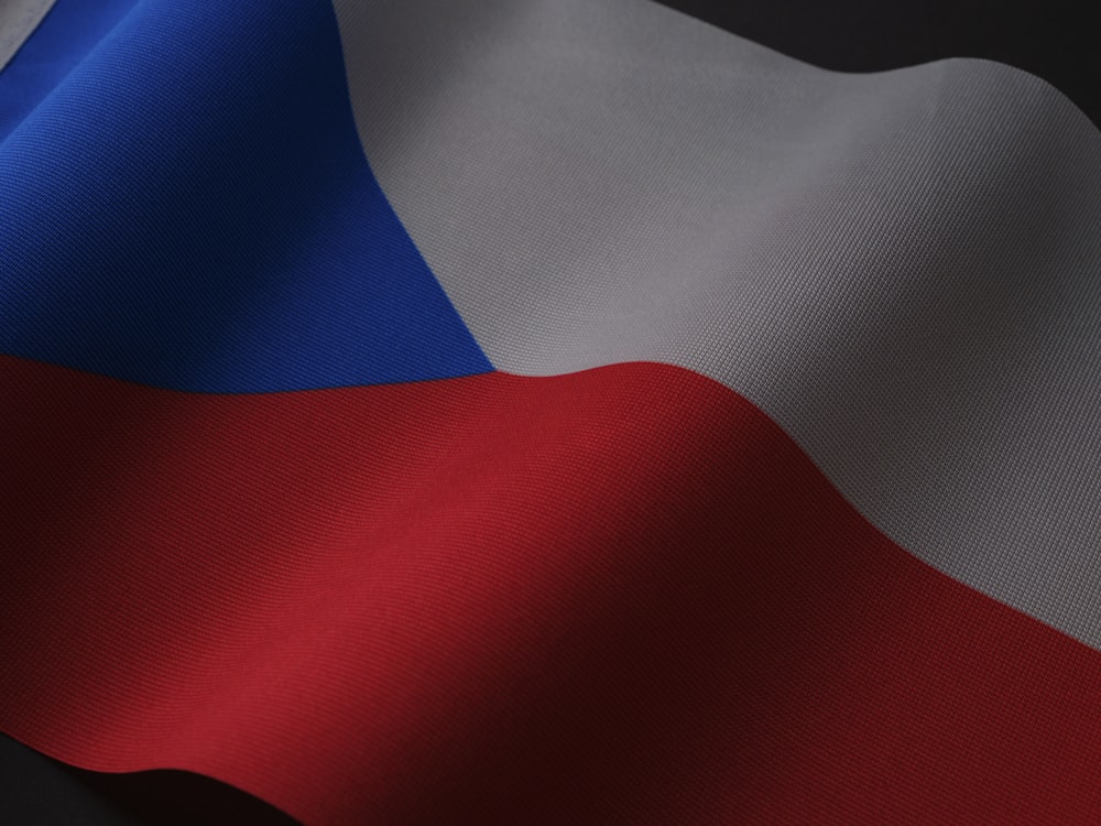 Nahaufnahme der Flagge des Landes Tschechien