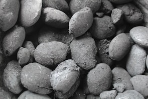 Close-up of eco-friendly biomass briquettes showcasing their texture.