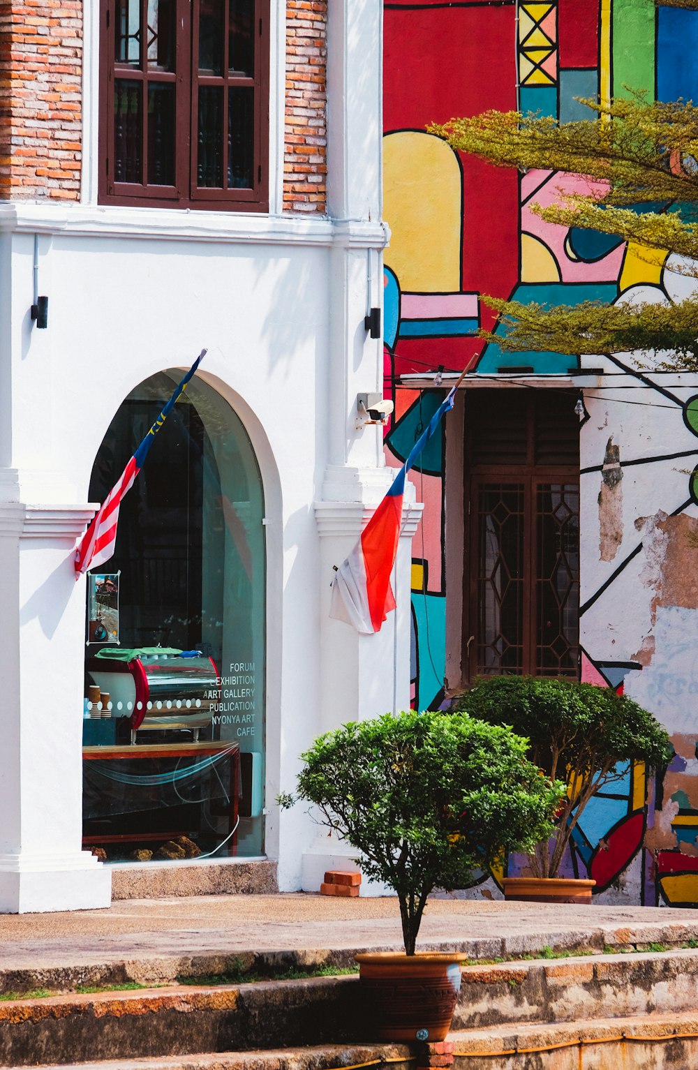 a building with a colorful mural on the side of it