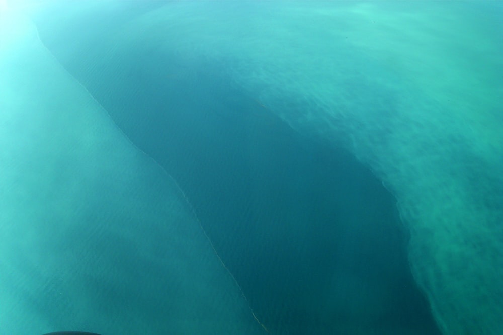 a view of the water from a plane