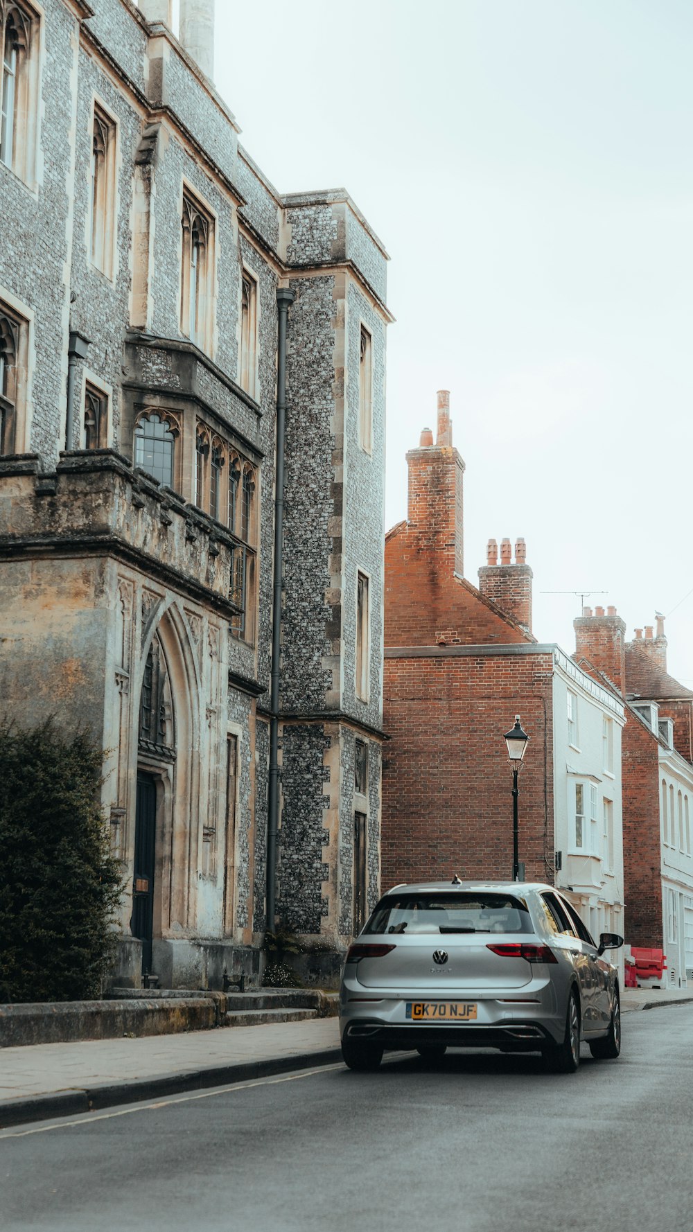 a car parked on the side of a street