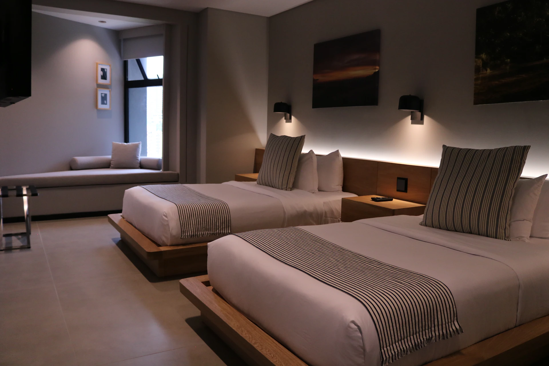Luxury hotel room with view