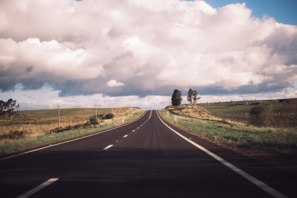 an empty road in the middle of nowhere