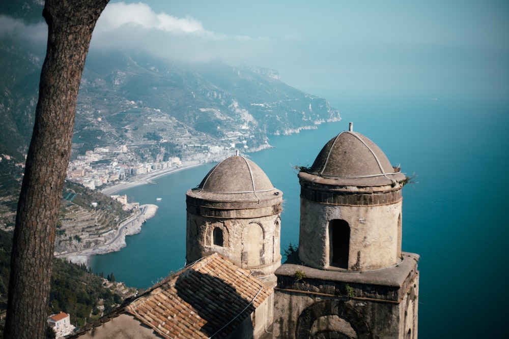 a view of a body of water from a hill