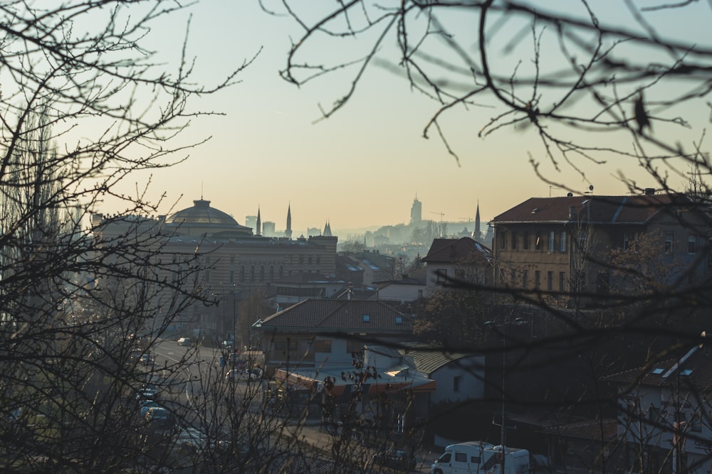 a view of a city from a distance