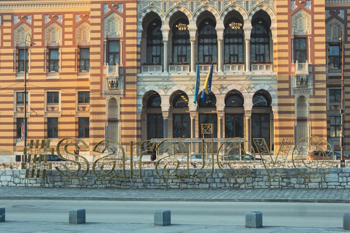 Free dating sites Bosnia — Sarajevo cityscape representing local AimerWorld members