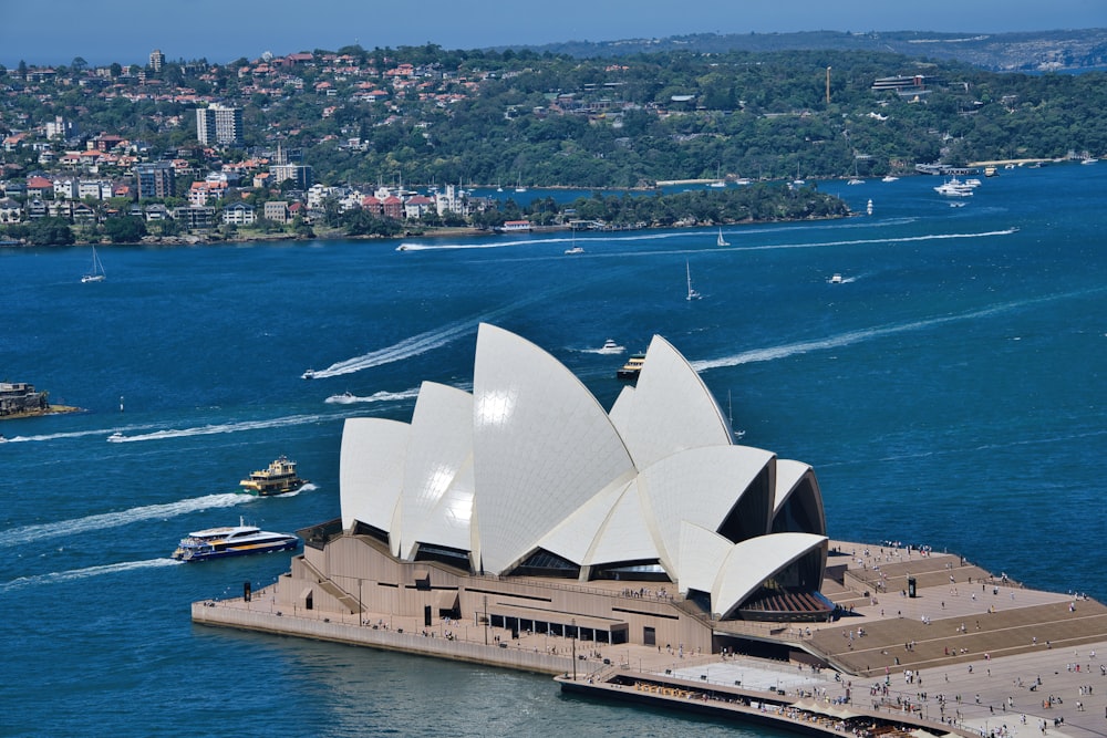 an aerial view of the sydney opera house