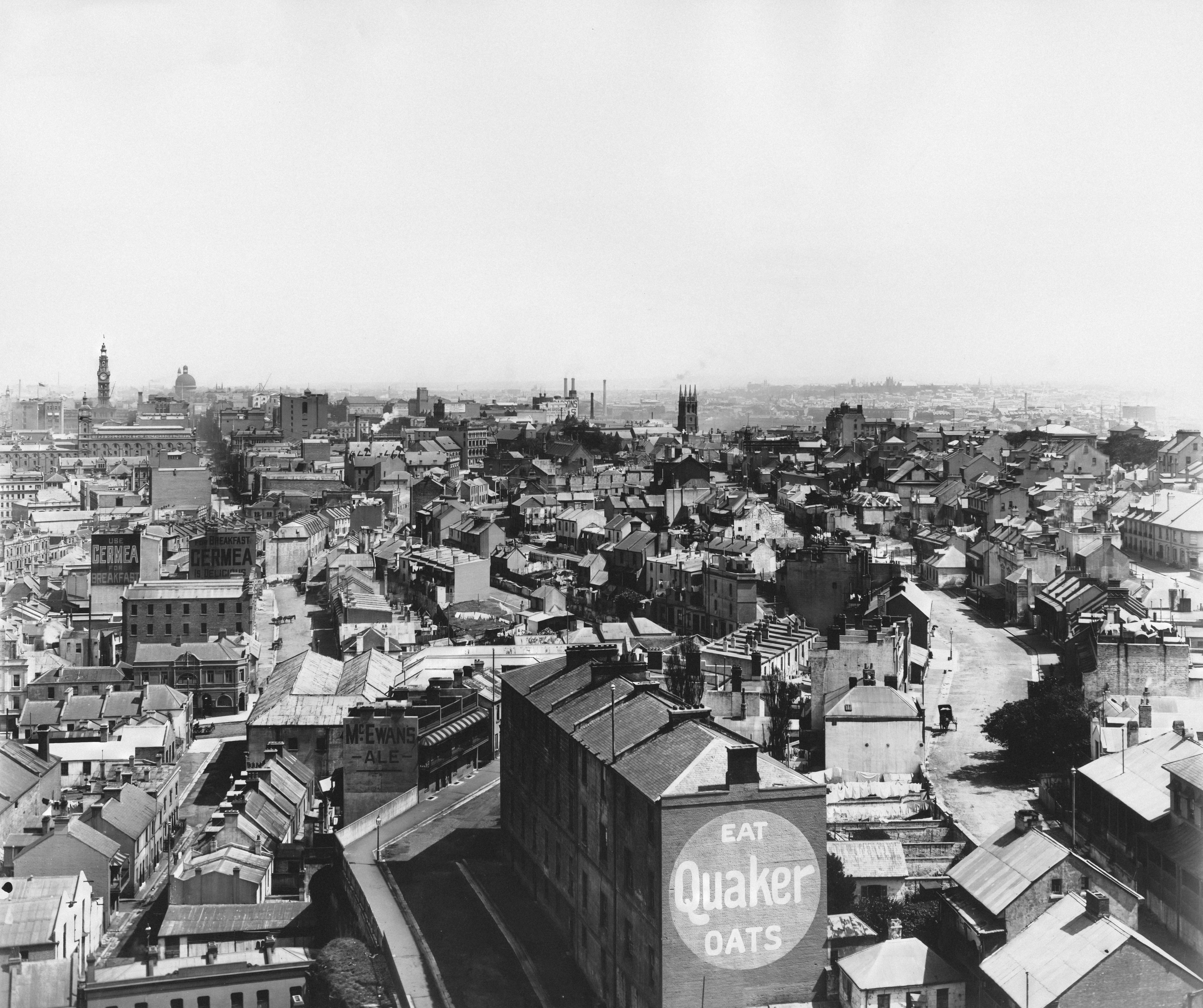 a black and white photo of a city