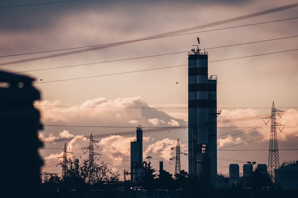 a tall tower with a sky in the background