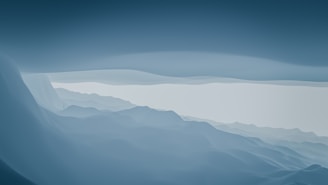 An abstract representation of sound waves flowing through a serene landscape.