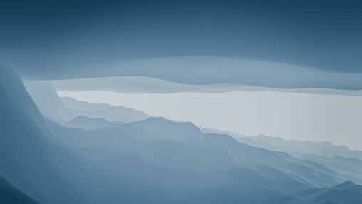 An artistic representation of energy waves flowing through a peaceful landscape.