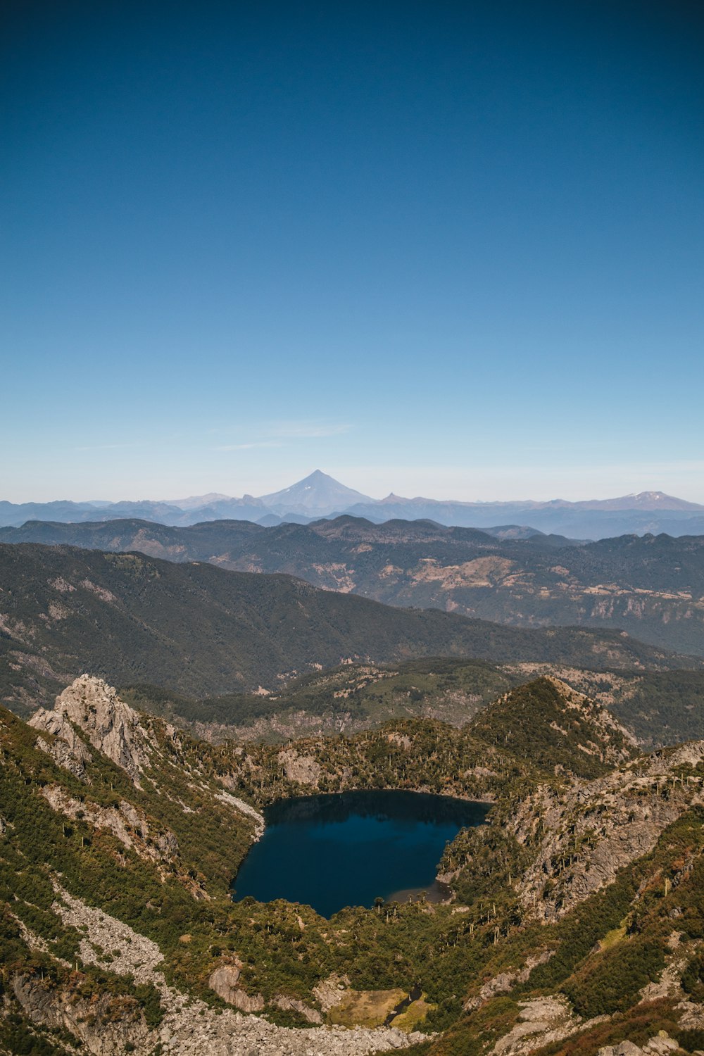 a lake in the middle of a mountain range